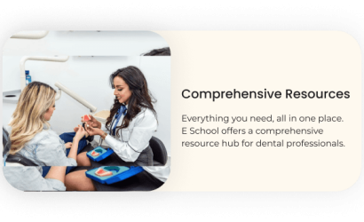 Dentist explaining dental model to patient.
