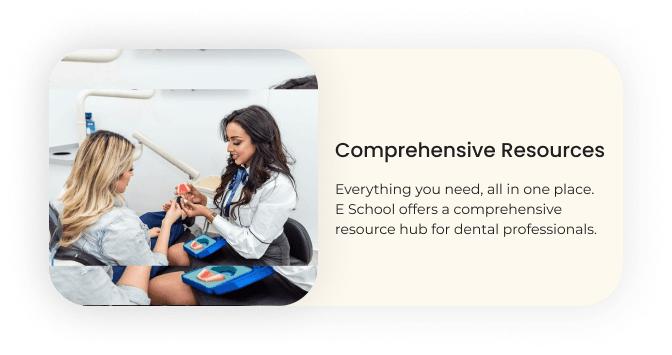 Dentist explaining dental model to patient.