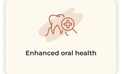 Tooth icon with enhanced oral health text.