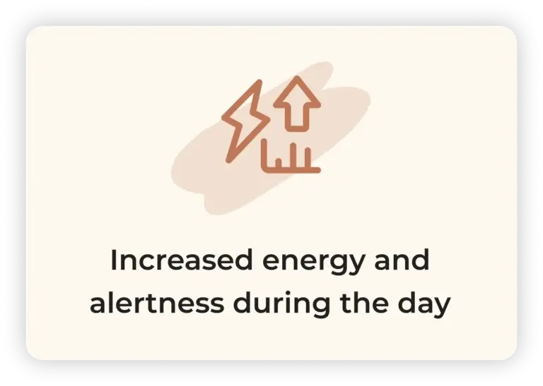 Increased energy and alertness icon with text.